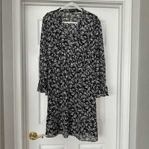 J.Crew Factory Black and White Floral Dress